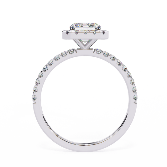 The Grandeur Radiant-Cut Lab-Grown Diamond Halo Ring Rose Gold