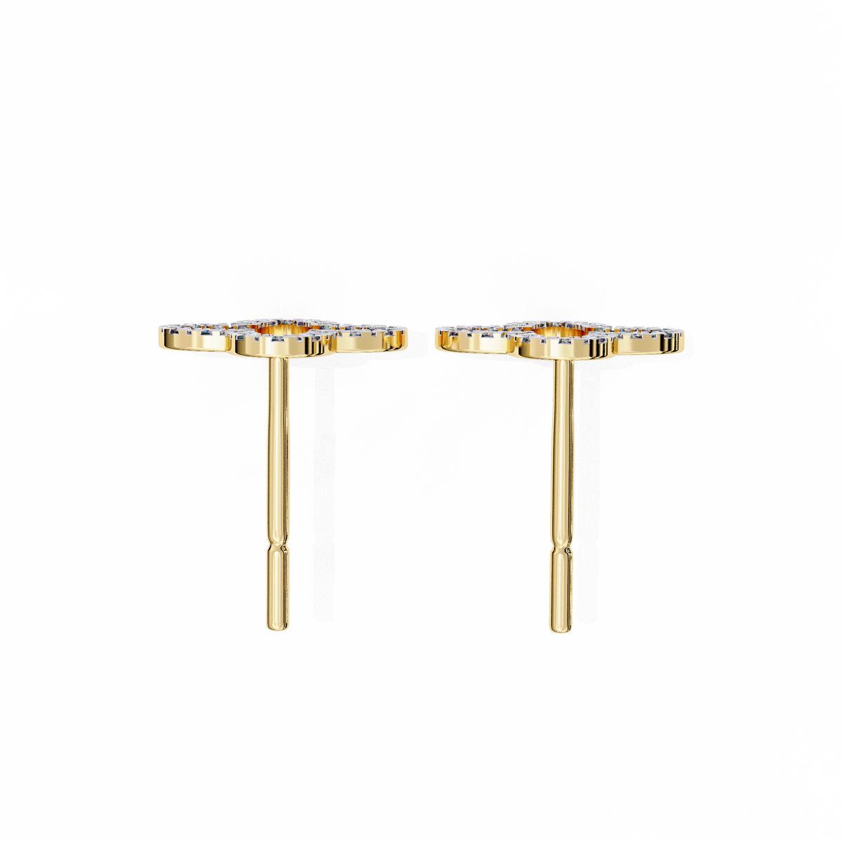 The Celeste Lab-Grown Diamond Micro-Pavé Cluster Studs Rose Gold