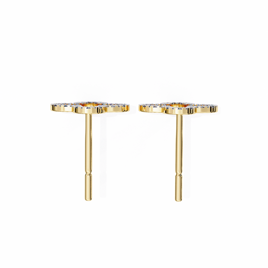 The Celeste Lab-Grown Diamond Micro-Pavé Cluster Studs White Gold