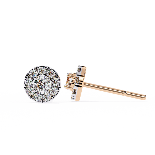 The Radiance Lab-Grown Diamond Halo Drop Earrings Rose Gold