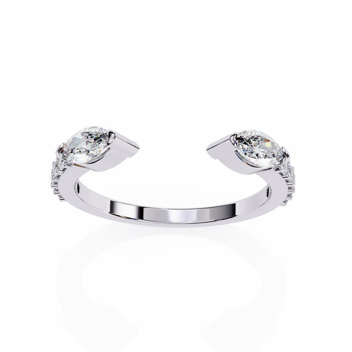 The Sovereign Marquise & Round Lab-Grown Diamond Crown White Gold