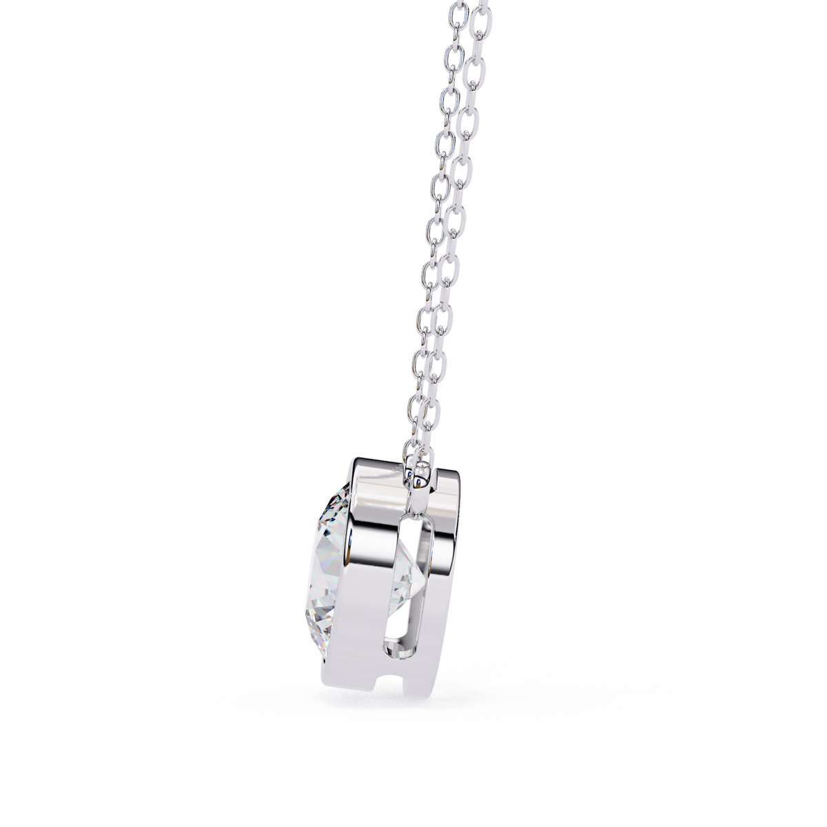 The Grandeur High-Carat Round Lab-Grown Diamond Pendant White Gold