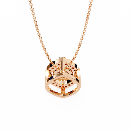 The Aurelia Half-Carat Lab-Grown Diamond Halo Pendant Rose Gold