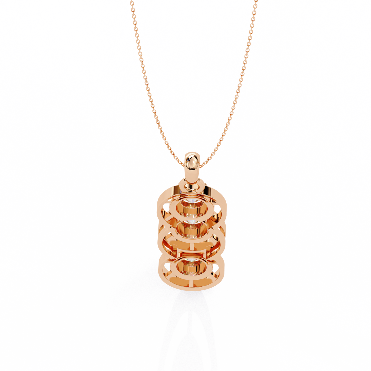 The Grand Trinity High-Carat Lab-Grown Diamond Pendant Yellow Gold