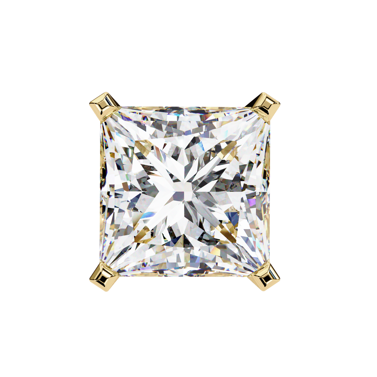 The Imperial Three-Carat Princess Lab-Grown Diamond Yellow Gold
