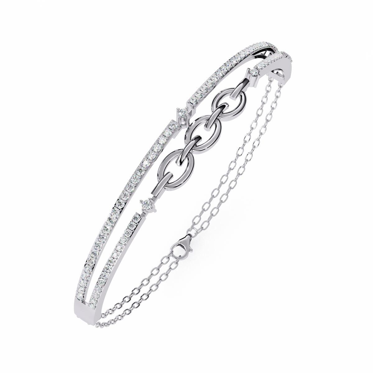 The Seraphine Round Lab-Grown Diamond Bracelet White Gold