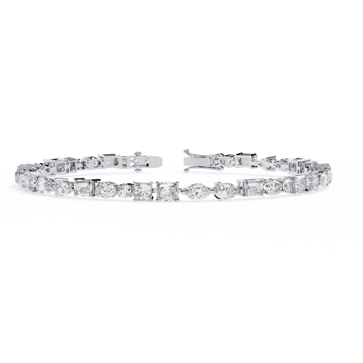 The Beaumont Radiant Lab-Grown Diamond Bracelet White Gold
