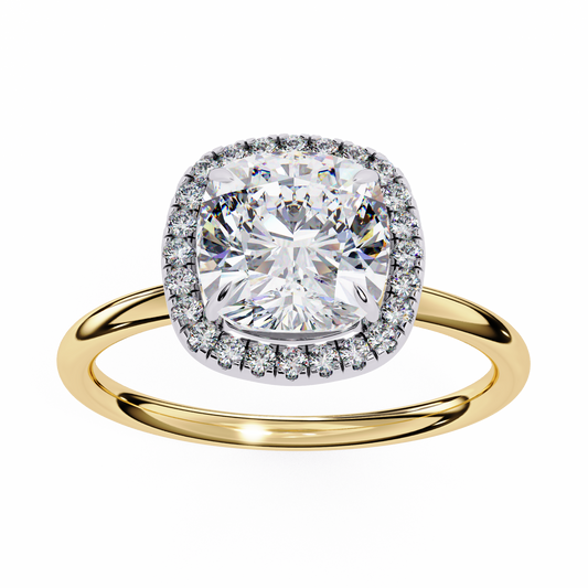 The Sovereign Cushion-Cut Heavyweight Lab-Grown Diamond Ring Yellow Gold