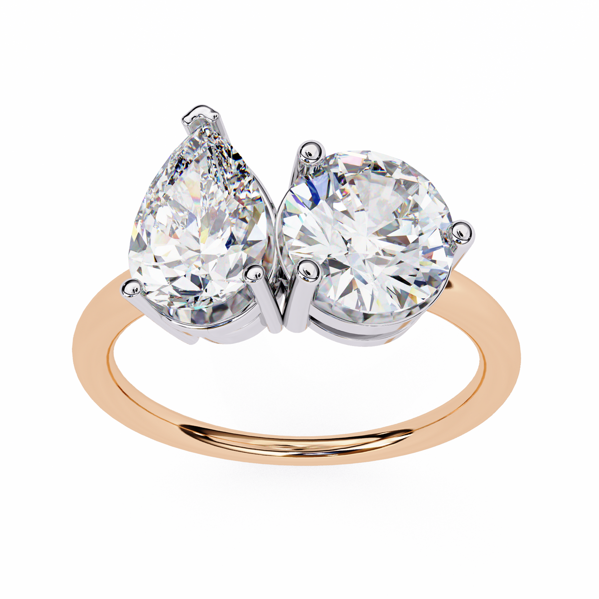 The Vanguard "Toi et Moi" Lab-Grown Diamond Princess & Round Rose Gold