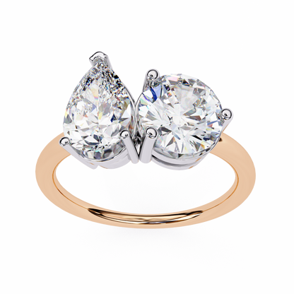The Vanguard "Toi et Moi" Lab-Grown Diamond Princess & Round Rose Gold