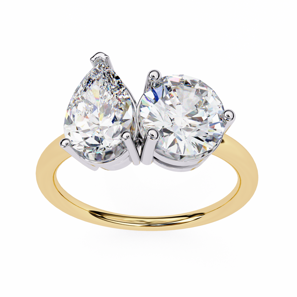 The Vanguard "Toi et Moi" Lab-Grown Diamond Princess & Round Yellow Gold