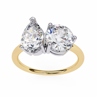 The Vanguard "Toi et Moi" Lab-Grown Diamond Princess & Round Yellow Gold