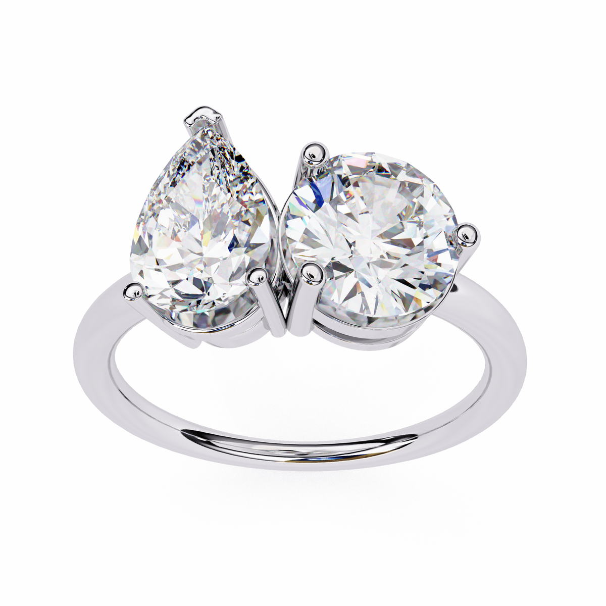 The Vanguard "Toi et Moi" Lab-Grown Diamond Princess & Round White Gold