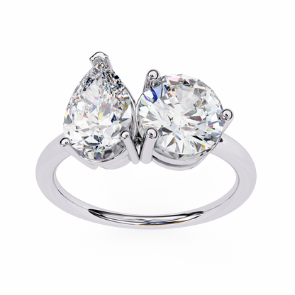 The Vanguard "Toi et Moi" Lab-Grown Diamond Princess & Round White Gold