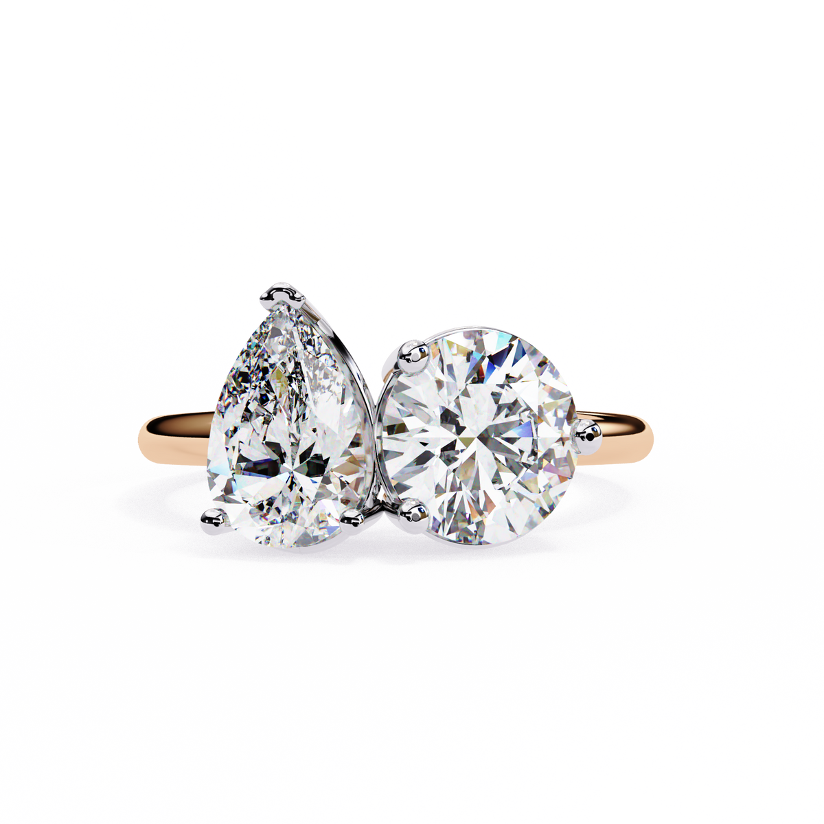 The Vanguard "Toi et Moi" Lab-Grown Diamond Princess & Round Rose Gold