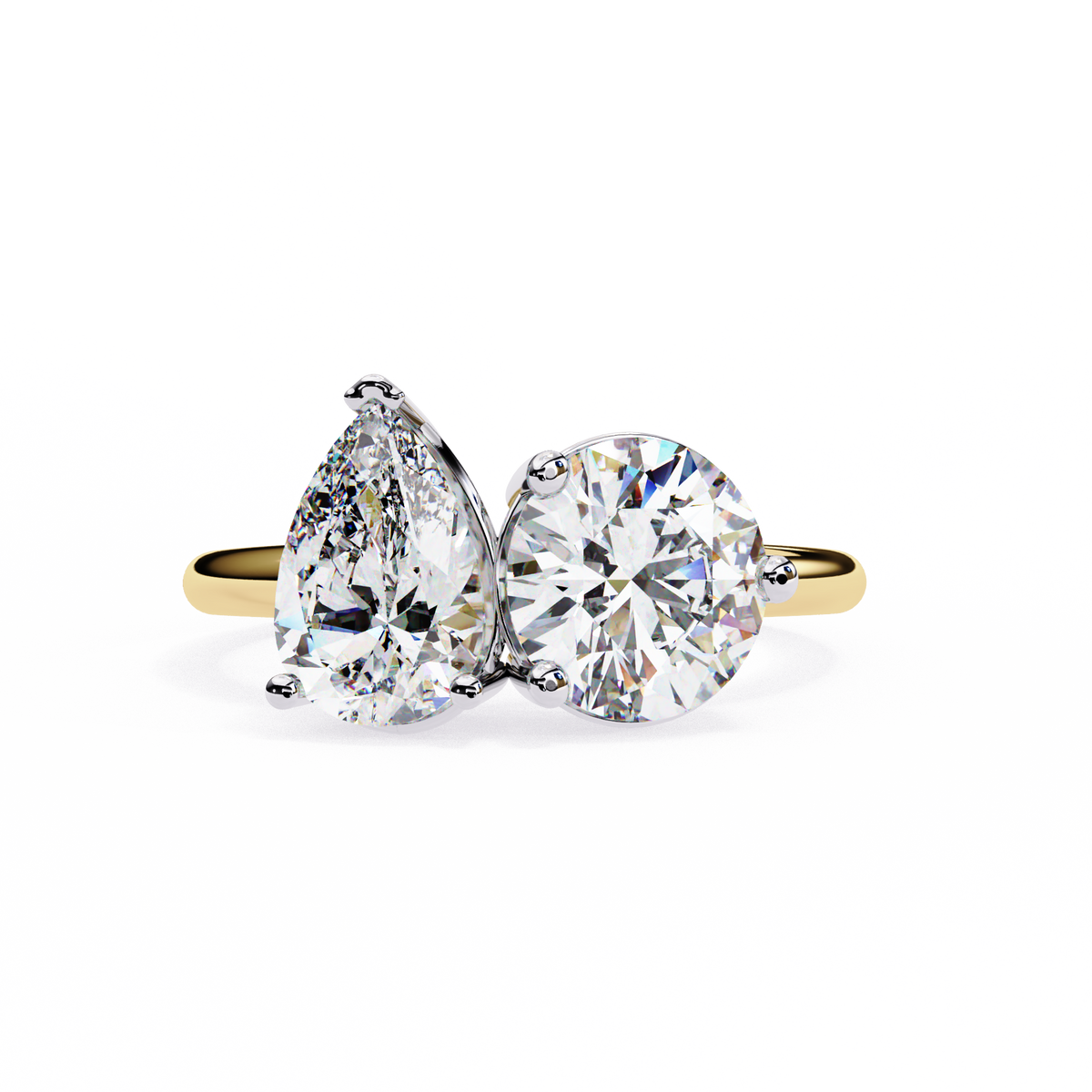 The Vanguard "Toi et Moi" Lab-Grown Diamond Princess & Round Yellow Gold
