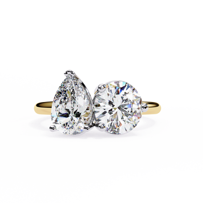 The Vanguard "Toi et Moi" Lab-Grown Diamond Princess & Round Yellow Gold