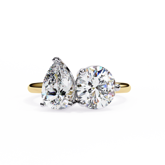 The Vanguard "Toi et Moi" Lab-Grown Diamond Princess & Round Yellow Gold