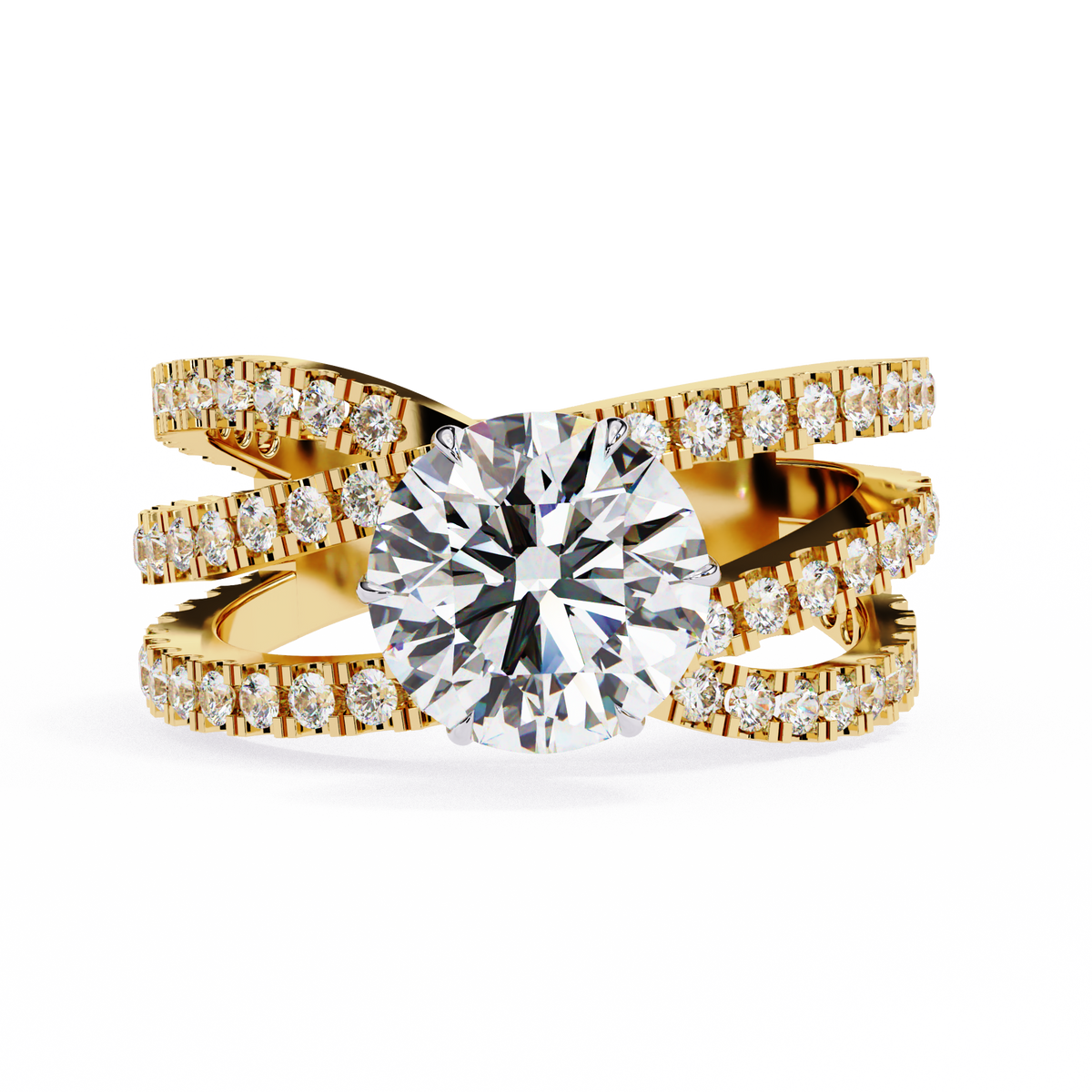 The Grand Solstice Heavyweight Lab-Grown Diamond Pav Yellow Gold