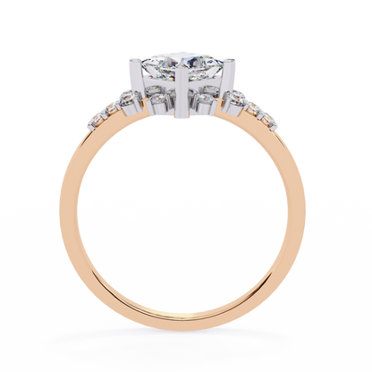 The Flora Princess-Cut Halo Engagement Lab-Grown Diamond Ring Rose Gold
