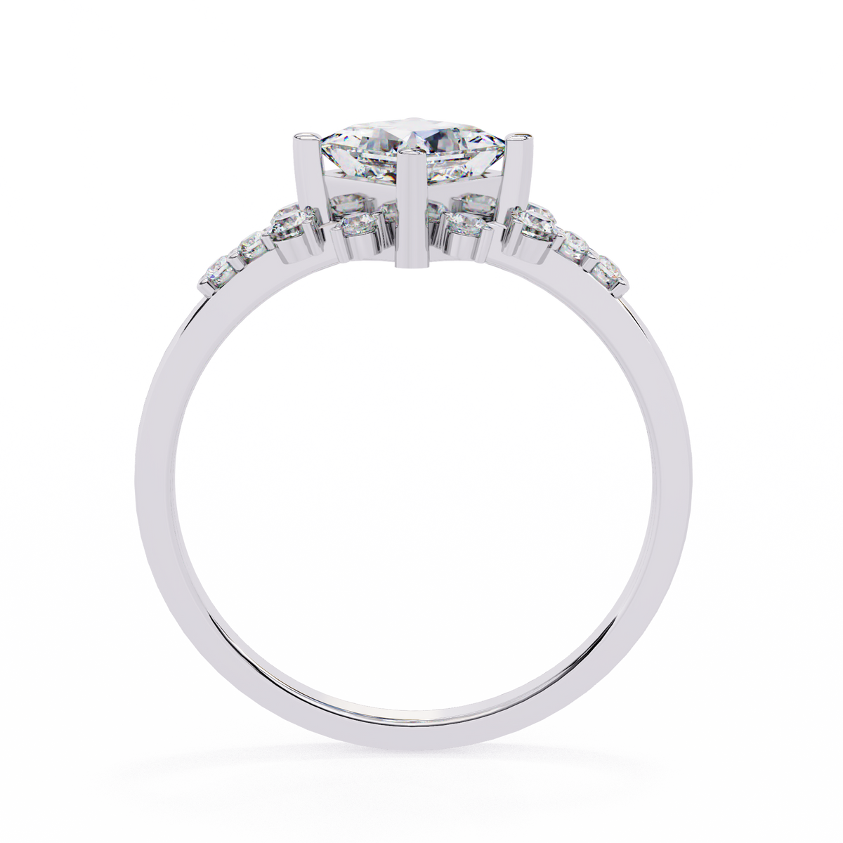 The Flora Princess-Cut Halo Engagement Lab-Grown Diamond Ring White Gold