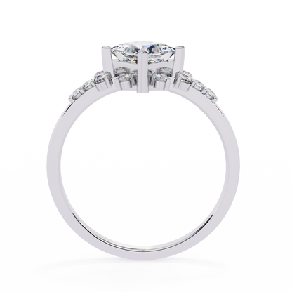 The Flora Princess-Cut Halo Engagement Lab-Grown Diamond Ring White Gold