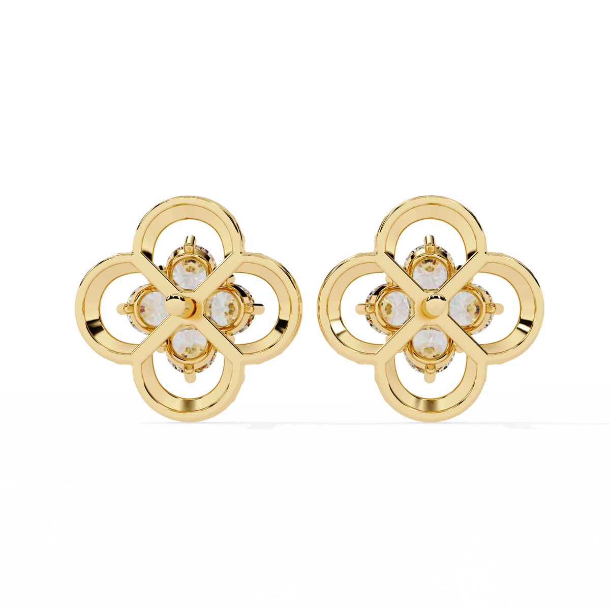 The Meridian Round Lab-Grown Diamond Earrings Rose Gold
