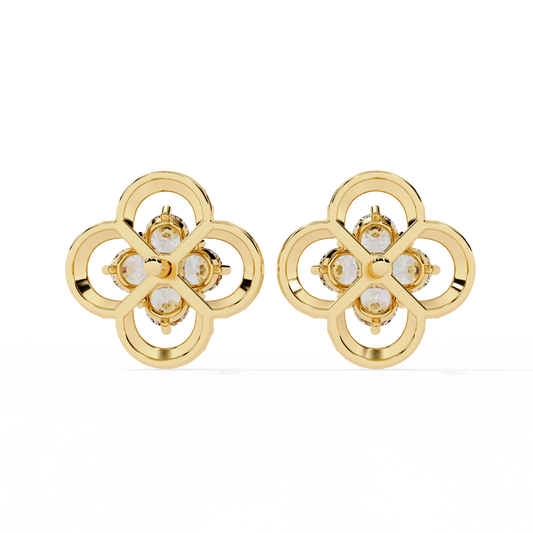 The Meridian Round Lab-Grown Diamond Earrings White Gold