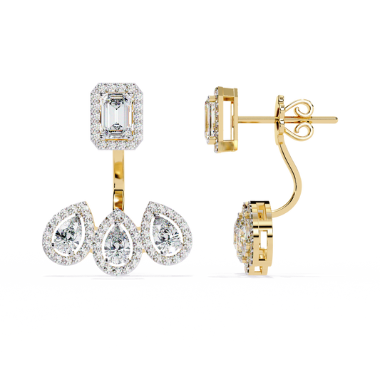 The Ophelia Emerald-Cut Lab-Grown Diamond Earrings White Gold