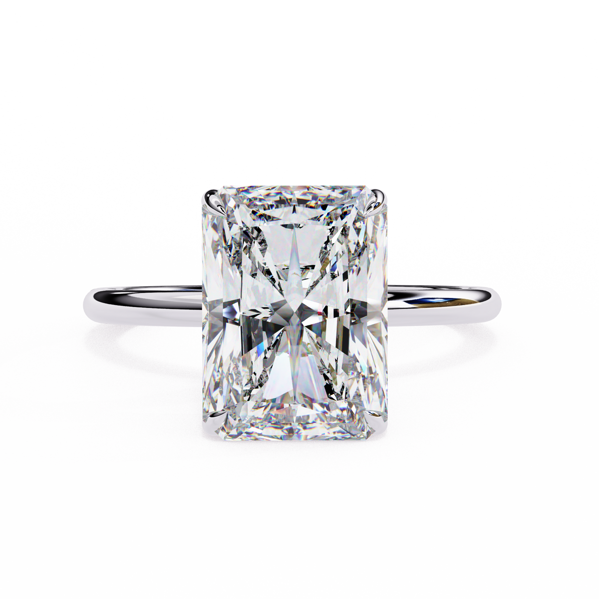 The Elysian Radiant-Cut Lab-Grown Diamond Hidden Accent White Gold