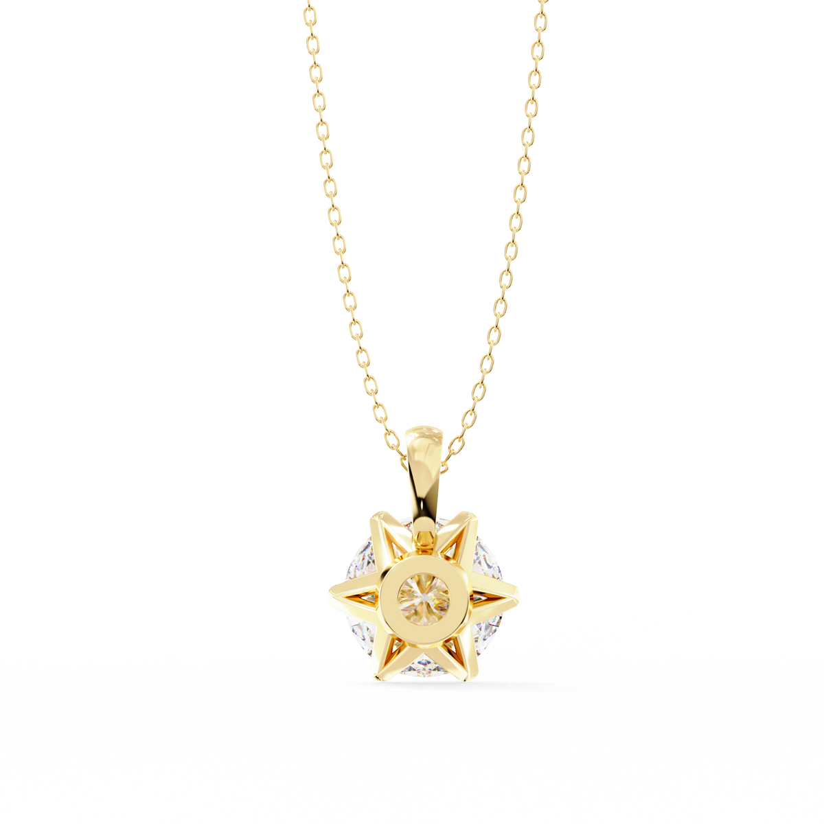 The Sovereign High-Carat Round Lab-Grown Diamond Pendant Yellow Gold