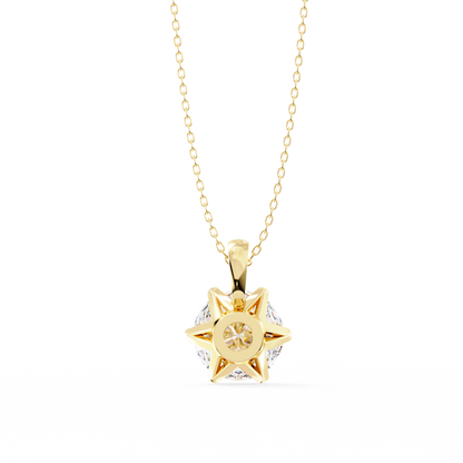 The Sovereign High-Carat Round Lab-Grown Diamond Pendant Yellow Gold