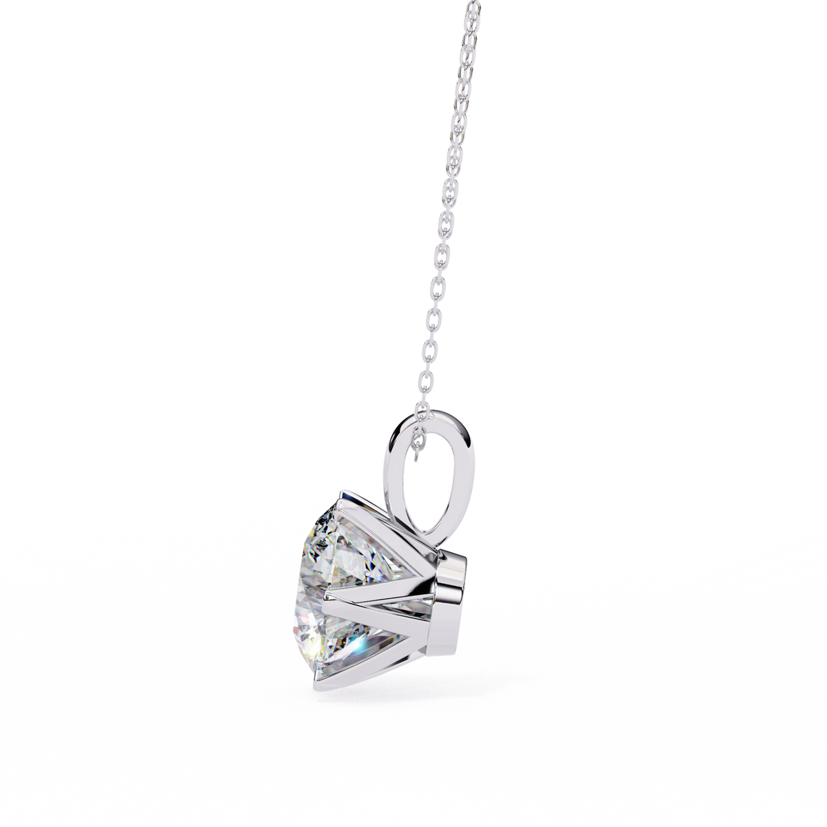 The Sovereign High-Carat Round Lab-Grown Diamond Pendant Yellow Gold